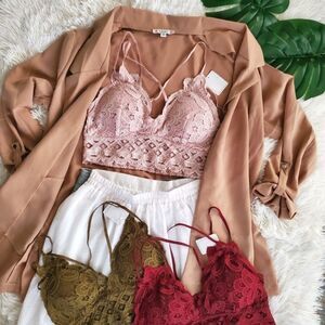 DUSTY BLUSH PINK CROCHET BRALETTE